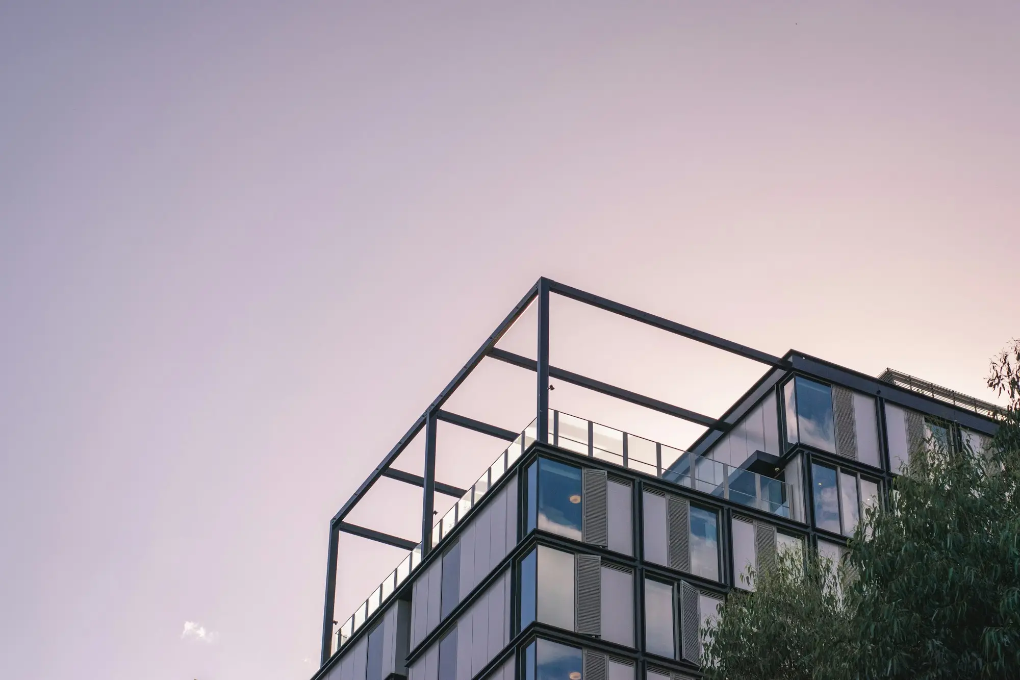 Modern commercial building at dusk in Chippendale, Sydney
